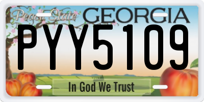 GA license plate PYY5109