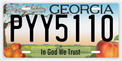 GA license plate PYY5110