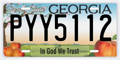 GA license plate PYY5112