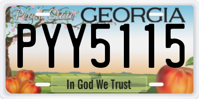 GA license plate PYY5115