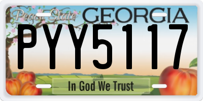GA license plate PYY5117