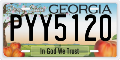 GA license plate PYY5120