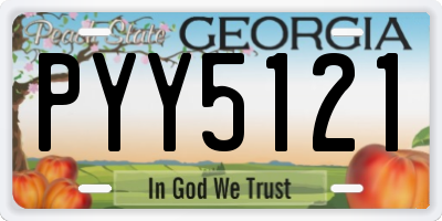 GA license plate PYY5121
