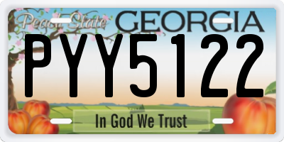 GA license plate PYY5122