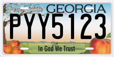 GA license plate PYY5123