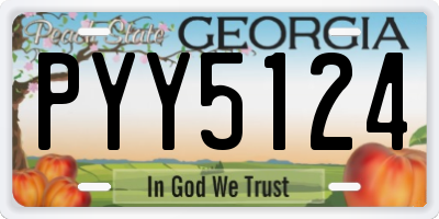 GA license plate PYY5124
