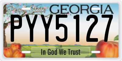 GA license plate PYY5127