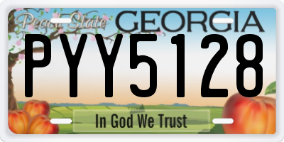GA license plate PYY5128