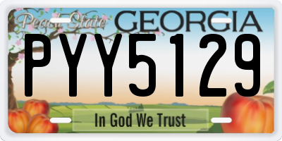 GA license plate PYY5129