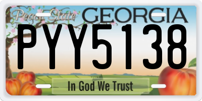 GA license plate PYY5138