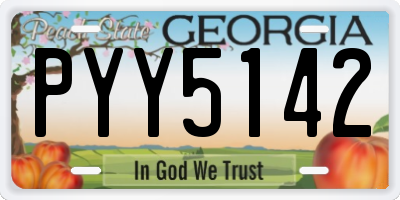 GA license plate PYY5142