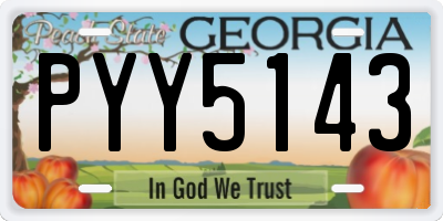 GA license plate PYY5143