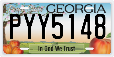 GA license plate PYY5148