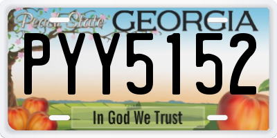 GA license plate PYY5152