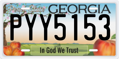 GA license plate PYY5153
