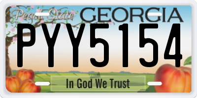 GA license plate PYY5154