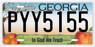 GA license plate PYY5155