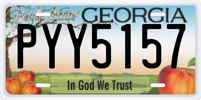 GA license plate PYY5157