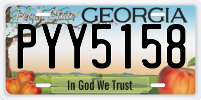 GA license plate PYY5158