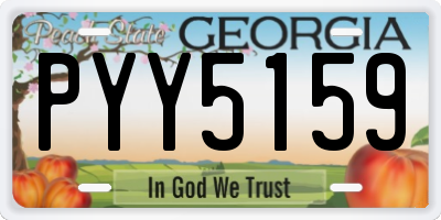 GA license plate PYY5159