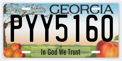 GA license plate PYY5160