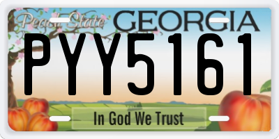GA license plate PYY5161