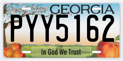 GA license plate PYY5162