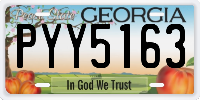 GA license plate PYY5163