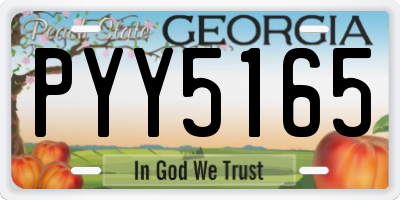 GA license plate PYY5165