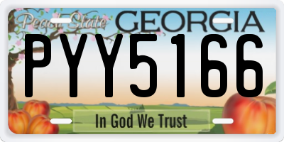 GA license plate PYY5166