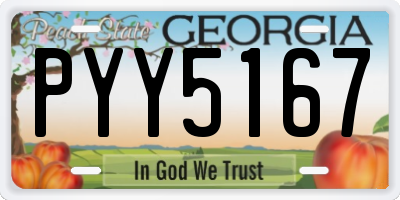 GA license plate PYY5167