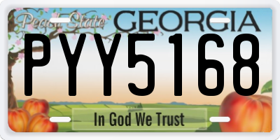 GA license plate PYY5168