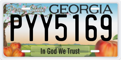 GA license plate PYY5169