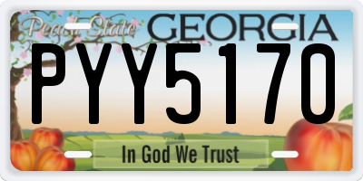 GA license plate PYY5170