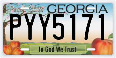 GA license plate PYY5171