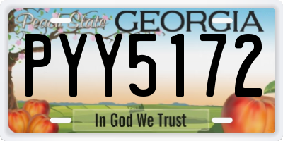 GA license plate PYY5172