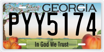 GA license plate PYY5174