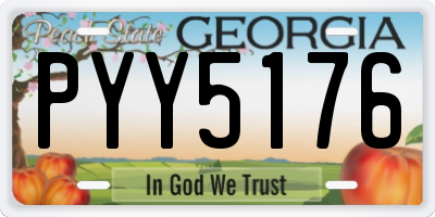 GA license plate PYY5176
