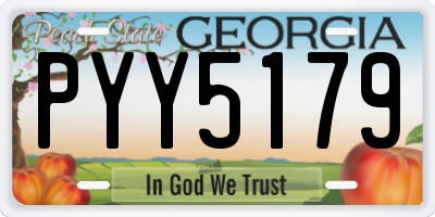 GA license plate PYY5179