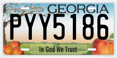 GA license plate PYY5186