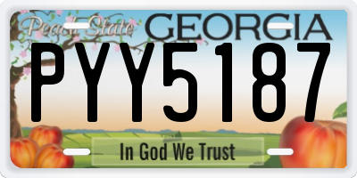 GA license plate PYY5187