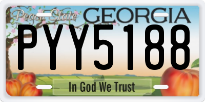 GA license plate PYY5188