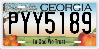 GA license plate PYY5189