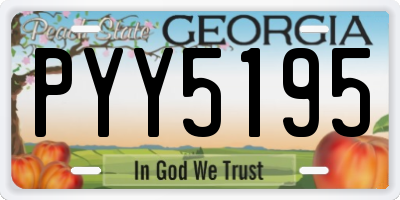 GA license plate PYY5195