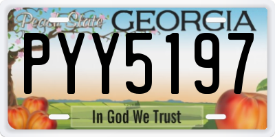 GA license plate PYY5197