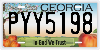 GA license plate PYY5198