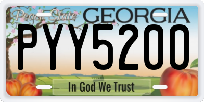 GA license plate PYY5200