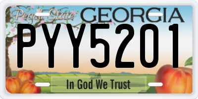GA license plate PYY5201