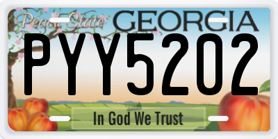 GA license plate PYY5202