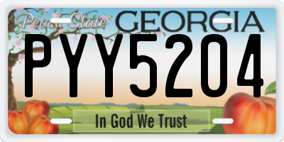 GA license plate PYY5204